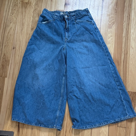 Anthropologie Pilcro wide leg jeans Corset High-Rise Crop Culotte Jeans - Picture 4 of 15